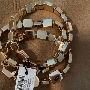 Gold 3 strand stretch bracelet set